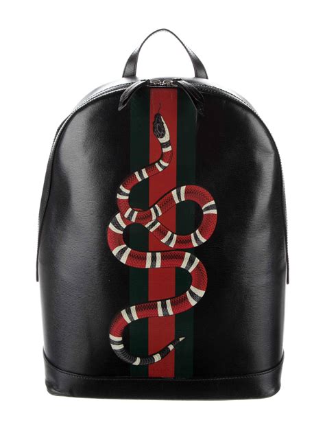 gucci web and kingsnake backpack black green red white cheap|the real real gucci backpack.